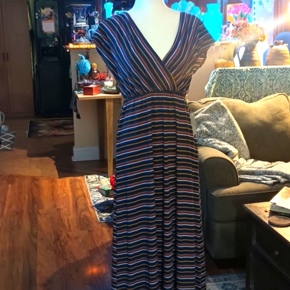 New Velvet Torch Striped Multicolor Dress From Nordstrom Size L
